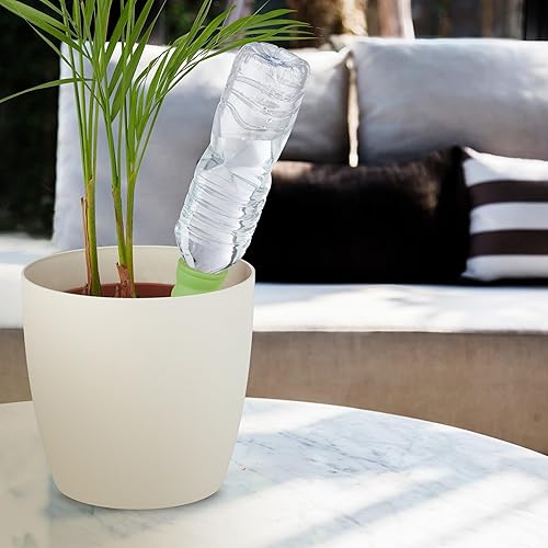 Relaxdays Arrosage en Terre Cuite, Lot de 4, pour Bouteilles 1,5 l, pour Plantes d’intérieur, Marron et Vert - Nail Gallerys