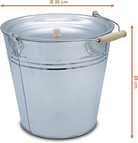 Spetebo Seau en Zinc Avec Couvercle - 12 L - À Cendres en Tôle et À Eau - Nail Gallerys