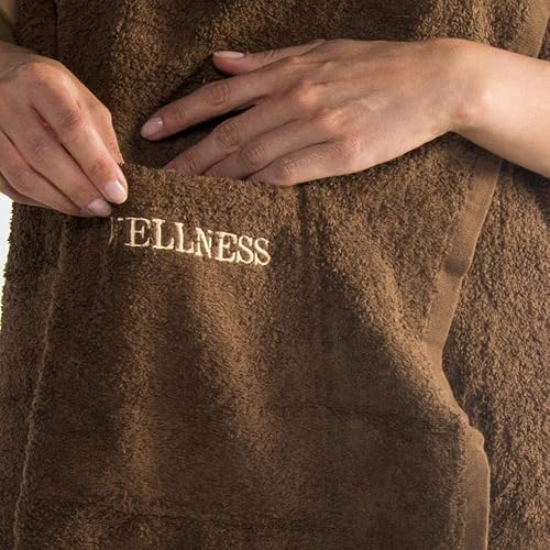 aqua-textil Wellness Jupe de Sauna 90 x 150 cm Mixte en Coton éponge Gris - Nail Gallerys