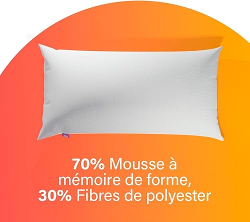 Emma Essentials Oreiller Hybride 40x70 cm, Oreiller Cervical Lavable avec Mousse à mémoire de Forme effilée - Nail Gallerys