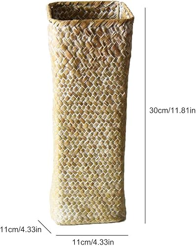 NIUXICH Grand vase en rotin tressé naturel fait à la main pour mariages, maison, fête nautique, spa, méditation, décoration d'intérieur naturelle, spa - Nail Gallerys