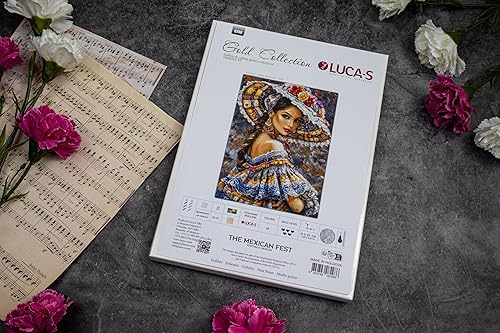 Luca-S Petit Point Kit Gold - The Mexican Fest, G706, Loisir Créatif Adulte - Nail Gallerys