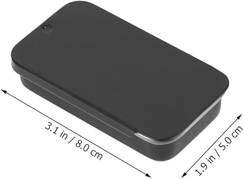 6 Pièces Boîtes En Métal À Couvercle Coulissant, De Rangement Pour Bonbons, Et Petits Objets, Organisateur De Poche Portable (8,00 X 5,00 X 1,50 Cm, Noir) - Nail Gallerys