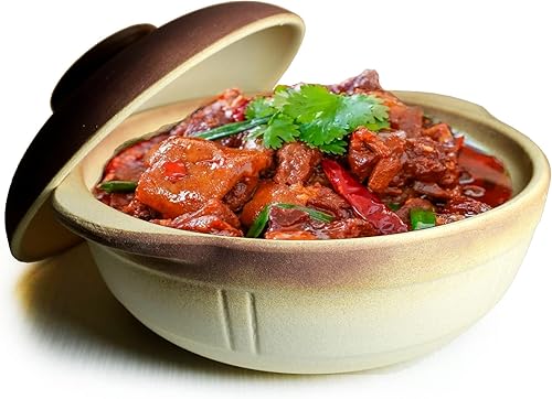 Cocotte de poterie rétro en argile avec couvercle Shaguo (poignée DR19 cm) - Nail Gallerys