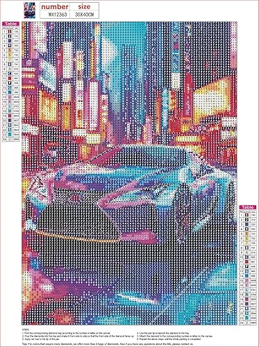 MXJSUA Peinture Diamant Adulte, Voiture De Sport Urbaine Diamond Painting 5D Complet, Diamant Kits, Diamant Strass Point de Croix Cristal Painting pour Murale Décoration 30x40cm - Nail Gallerys
