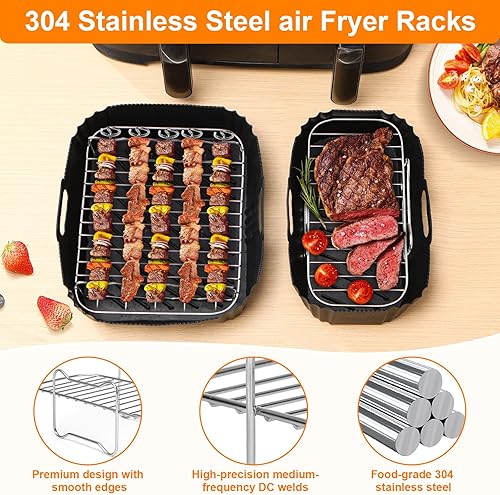 Air Fryer Accessoires Pour Moulinex Easy Fry Dual Friteuse sans huile 8,3L, 23pcs Avec Moule En Silicone Pour Friteuse À Air, Racks, Spray Huile Cuisine,Moule Muffin，Moule à Pain, etc. - Nail Gallerys