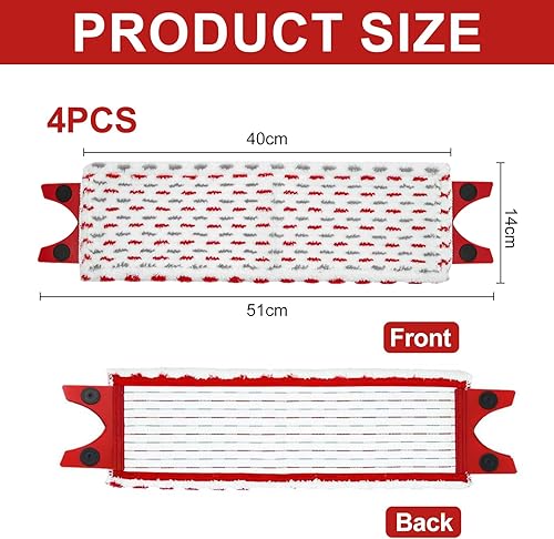4Pièces pour Vilda UltraMax XL Balai Serpillière Recharge Kit 51x14cm pour Serpillère Vilda Ultramat XL 2en1 Microfibre Absorbante Recharge pour Lavage Sol, Taches de Nettoyage - Nail Gallerys