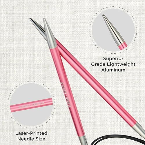 KnitPro Nova Aiguilles à Tricoter circulaires Fixe Zing épingles, en Aluminium, Multicolore, 40 cm x 8 mm - Nail Gallerys