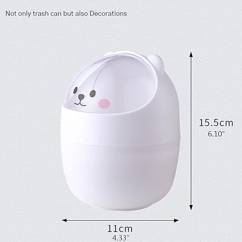 Mini Poubelle De Bureau Avec Couvercle, Poubelle De Table Portable, Poubelle De Table De Maquillage, Pour Maison Salon Cuisine Chambre Salle De Bain Bureau,Blanc/Jaune/Gris Foncé - Nail Gallerys