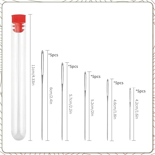 25Pcs Aiguilles Couture,Aiguille a Laine,Aiguille Cuir,Aiguille Broderie Volaille,Aiguille a Brider Cuisine,Aiguille Cuir Main,Aiguille a Coudre,Aiguille à Coudre Grosse,Aiguille Couture Cuir - Nail Gallerys