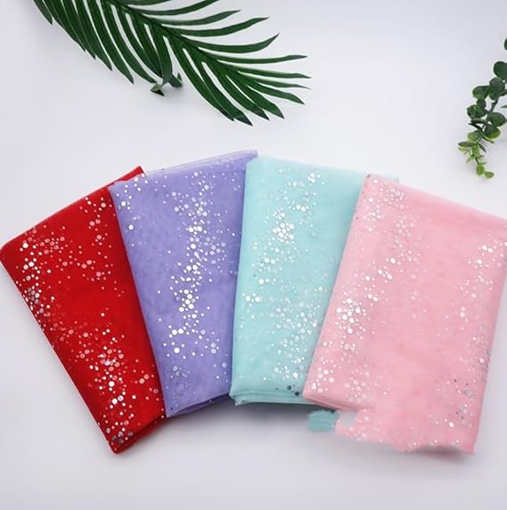 SYSUII 160 cm x 2 m - Mousseline de soie à paillettes - Tissu décoratif à coudre - Tissu transparent à paillettes - Pour bricolage, mariage, robe, décoration de table - Bleu marine - Nail Gallerys