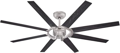 72173 Ventilateur de plafond d’intérieur Stoneford de 178 cm en nickel lustré à moteur CC, télécommande incluse - Nail Gallerys