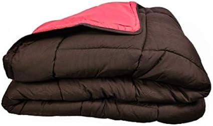 Couette bicolore Polyester Chocolat/Corail 220 x 240 cm - POYET MOTTE - Gamme CALGARY - Nail Gallerys