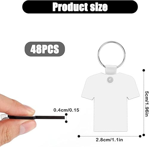 48pcs Porte-Clés Blancs Sublimation Double Face, Maillot de Football Porte-Clés à Transfert de Chaleur avec Porte-Clés et Clips Produits Vierges à Sublimation Ornement Étiquettes à Clés - Nail Gallerys