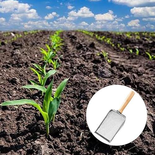 Tamis de sol de jardinage, tamis de jardinage en maille de sable avec poignée en bois robuste pour sol, sable, roches, saleté et compost (1 mm) - Nail Gallerys
