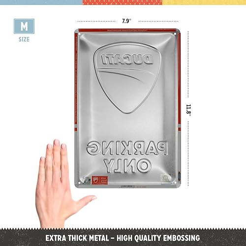 Nostalgic-Art Plaque rétro, 20 x 30 cm, Ducati – Parking Only – Idée cadeau pour motards, Official License Product (OLP), en métal, design vintage - Nail Gallerys