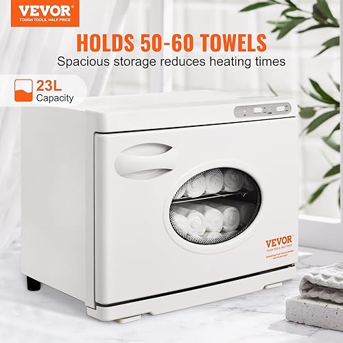 VEVOR Chauffe-Serviettes Stérilisateur 23 L Sèche-Serviettes avec Lumière UV et 2 Paniers en Acier Inoxydable Chauffage Rapide Convient pour Max 54 Serviettes Spa Salon de Beauté Salle de Bain Hôtel - Nail Gallerys