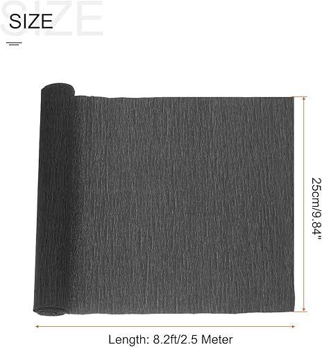 QUARKZMAN Rouleau de Papier Crépon de 8,2 Pieds de Long et 10 Pouces de Large pour la Décoration de Mariage et Diverses Grandes Fêtes, Noir - Nail Gallerys