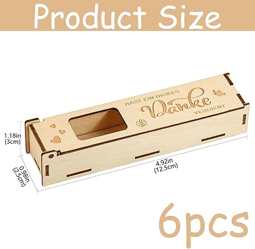 Zyluniy Lot de 6 boîtes cadeau en bois de chocolat fabriquées à la main pour maman, papa, enseignant, collègue, cadeaux, anniversaires, Noël et célébrations - Nail Gallerys