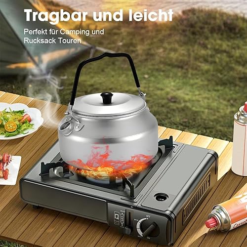 Casenly Bouilloire de Camping, 0.8 L Bouilloire de Camping en Acier Inoxydable, Bouilloire Portable avec Poignée à Thé Ultra-légère pour Plein Air Randonnée Pêche - Nail Gallerys