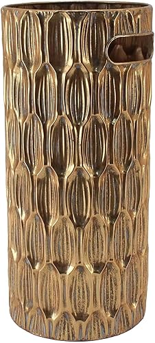 DRW Porte-Parapluie Rond en métal doré 20 x 20 x 45 cm - Nail Gallerys