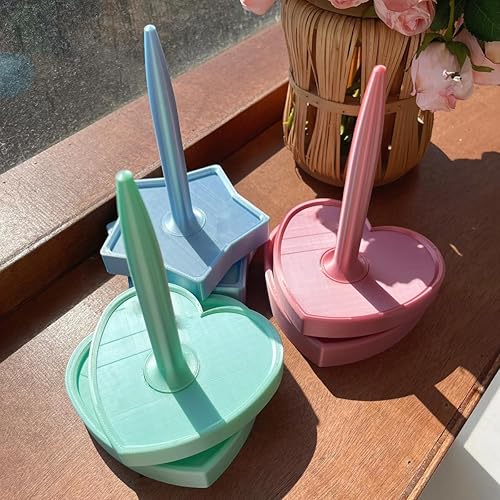 Gehanico Porte-fil pour crochet et tricot - Design en forme de cœur - Portable - Porte-fil lisse - Fournitures de tricot pour les amateurs d'artisanat (rose) - Nail Gallerys