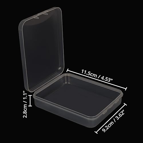 BELLE VOUS Lot de 24 Petite Boite de Rangement Plastique Transparent avec Couvercle Rabattable – L11,5 x l9,2 x H2,8 cm - Mini Boite Plastique pour Médicaments, Perles, Bijoux & Matériel Bricolage - Nail Gallerys