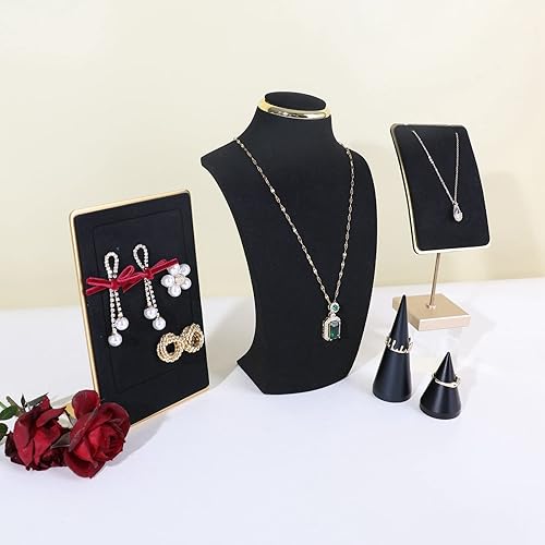 GemeShou : Supports d'exposition de colliers blanc, organisateur de rangement de colliers en velours, support en forme de buste pour mannequin de collier pour magasin de boutique【Moyenne】 - Nail Gallerys