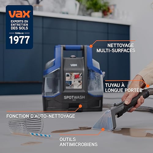 Vax SpotWash Spot Nettoyeur, détachant pour shampouineuse tapis et tissus d'ameublement, séchage rapide et nettoyage en profondeur quotidien pour les escaliers, canapés, voitures et sols durs - Nail Gallerys