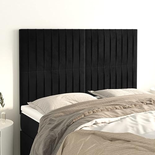 vidaXL 4X Têtes de Lit Meubles de Chambre à Coucher Accessoires de Lit Simple Têtes de Cadre de Lit Intérieur Vert Foncé 80x5x78/88 cm Velours - Nail Gallerys