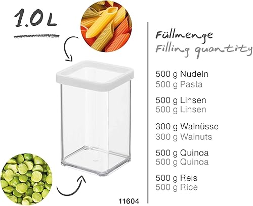 Rotho Loft Boîte de conservation, 0,5 l, avec couvercle, en plastique de qualité alimentaire (SAN), sans BPA, turquoise/transparent, 0,5 l (10,0 x 10,0 x 7,2 cm) - Nail Gallerys