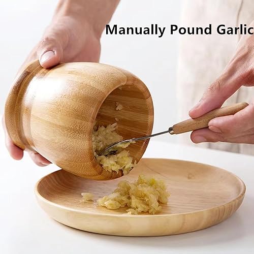 Ensemble pilon et mortier pour ail, herbes, épices, café, grains de café, broyeur manuel en bois, presse-ail, broyeur à gingembre, presse-purée outil de cuisine - Nail Gallerys