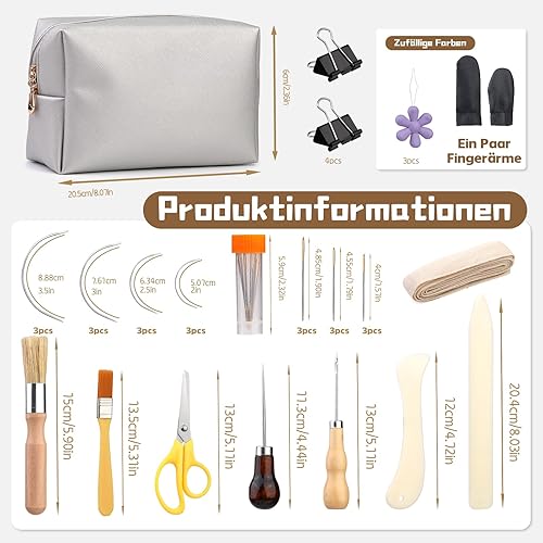 Wankon Kit de reliure de livres 49 pièces pour débutants, outils de reliure de livres, kit de reliure de livres avec fil ciré, pliage, alvéolet, ruban, sac de rangement pour reliure de livres - Nail Gallerys