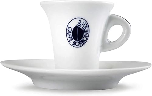 Caffè Borbone Lot de 6 tasses à espresso avec soucoupes en céramique, capacité 2 kg, forme ronde, réutilisables, passe au micro-onde et au lave-vaisselle - Nail Gallerys