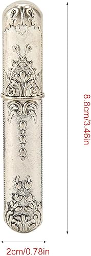 AKLOSIPY Étui à Coudre Portable Vintage en Métal Porte-aiguille à Broder et Tube de Rangement pour Couture à la Main Boîte de Rangement Argentée - Nail Gallerys