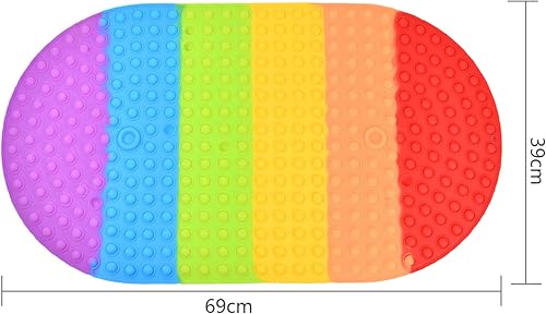 Volumoon Tapis de Baignoire Antidérapant,Tapis de Baignoire Arc-en-Ciel, Tapis de Bain de Baignoire Antidérapant avec Les Ventouses Puissantes, Résistant à la Moisissure Lavable en Machine - Nail Gallerys
