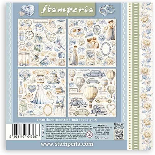 Stamperia - Stickers for Scrapbooking, Albums, Card Making, Bullet Journalling, and More, Acid Free, Pre-Cut, 4 Sheets, Self-Adhesive, Perfect for Hobbies, Crafts, and Gifting (Timeless) - Nail Gallerys