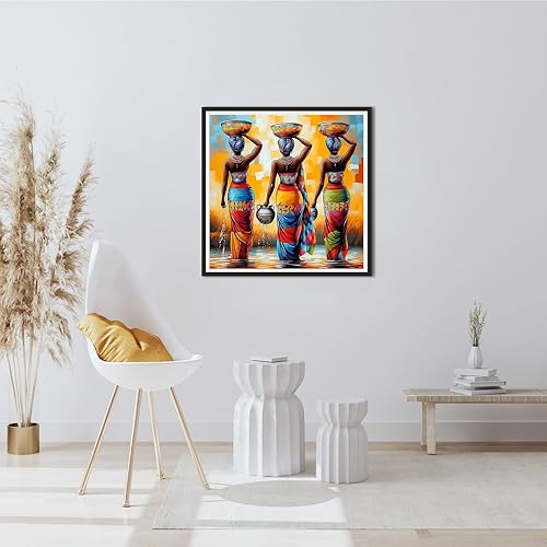 CEOVR Diamond Painting Adulte,Femme Africaine ​Peinture Diamant Adulte,5D DIY Diamond Art Kit Complet,Femme Allant Chercher de L'eau,30x30cm - Nail Gallerys