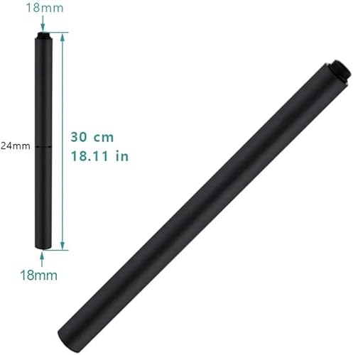 Extension de pommeau de douche rond de 30 cm en acier inoxydable pour salle de bain (noir) - Nail Gallerys