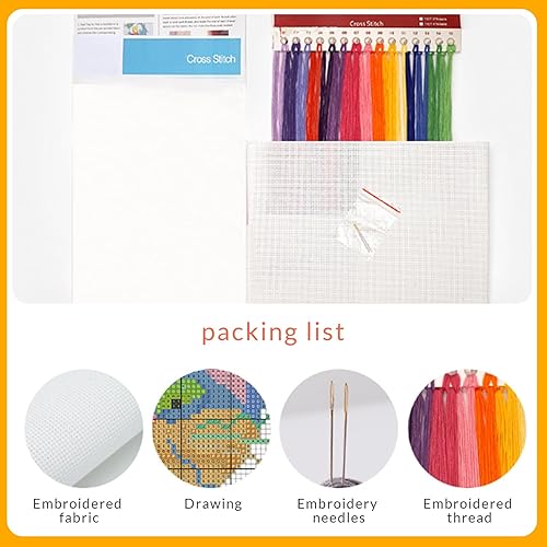 BEAHING Kits de Point de Croix Kit de Broderie à thème de Lapin DIY avec Aiguille émoussée - Nail Gallerys