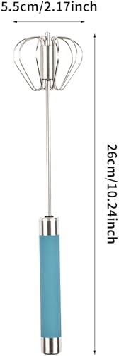 KLOP256 Fouet à œufs, Batteur à œufs Presse à Main, Fouet Multifonctionnel Semi-Automatique Main en Acier Inoxydable, Mousseur à Lait - Mélangeur Rotatif pour Fouetter, Battre et Remuer - Nail Gallerys