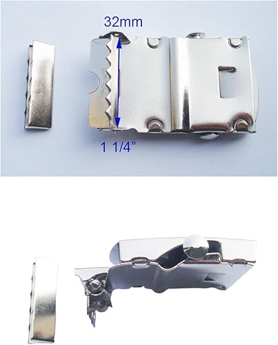 Boucle de Style curseur militaire classique avec pointe d'extrémité, boucle d'armée plaquée argent brillant, paquet de 2 ensembles - Nail Gallerys