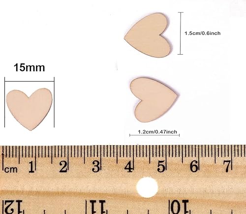 AONAT 100 Pièces Bois de Coeur Tranches Décoration Coeur en Bois Embellissements Coeur en Bois pour Artisanat Décoration Bricolage Mariage Table de Scatter Fête de Noël - Nail Gallerys