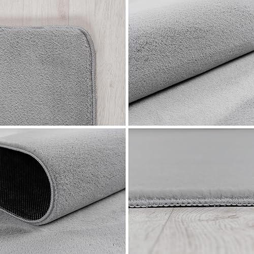 Teppium Tapis Rond Blanc 160 cm Tapis à Poils Courts Lavable, Rond, Antidérapant et Doux, Design Monochrome Moderne pour Salon, Chambre, Cuisine et Chambre d'enfant - Nail Gallerys