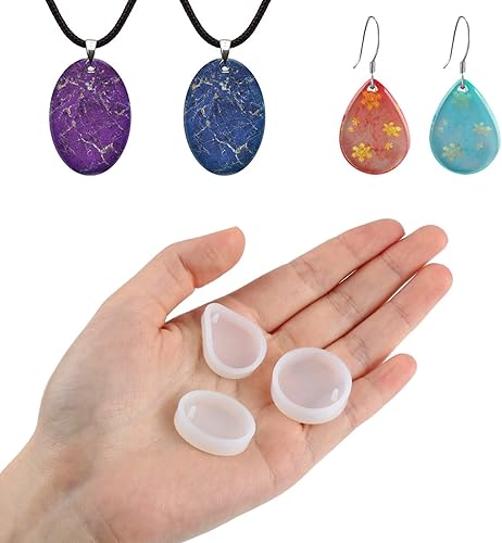 20Pcs Moule Resine Epoxy Bijoux Moule Silicone Resine Collier Moulle Resine Epoxy Pendentif pour Bijoux en Résine Porte-clés Pendentifs Loisirs Créatifs - Nail Gallerys