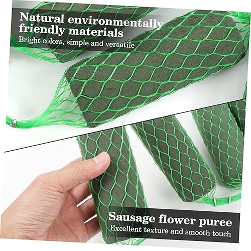 CLISPEED Guirlande de mousse humide pour fleurs fraîches en forme de saucisse de fleurs - Blocs d'absorption d'eau - Support de fleurs - Arc de porte - Filet pour décoration de mariage - Vert - Nail Gallerys