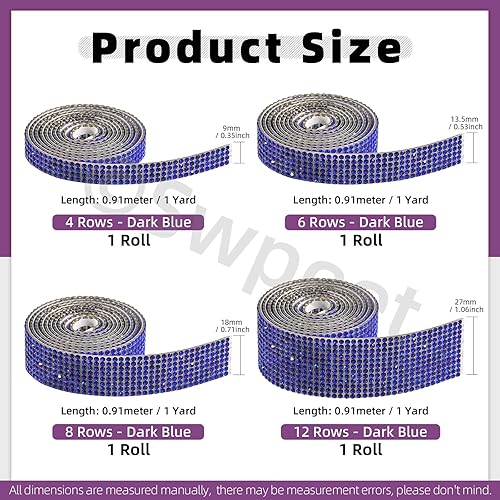 Swpeet Lot de 4 rouleaux de ruban de strass autocollants rouges de 4 tailles pour travaux manuels, décoration de téléphone - Nail Gallerys