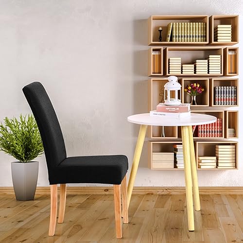 CMAKER Hydrofuge Housse de Chaise, Doux et Extensible Couverture de Chaise de Salle à Manger, très Facile à Nettoyer, Bouquet, Hôtel, Décor de Restaurant,6 Pièce,Ivoire - Nail Gallerys