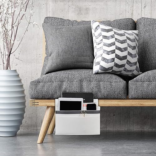 relaxdays Poche de lit, à Suspendre, Feutre, 6 Compartiments, Rangement, Organisateur HLP 27 x 31,5 x 11,5 cm, Blanc - Nail Gallerys