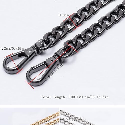 3 Pièces Chaîne de Sac à Main, Chaîne de Remplacement pour Sac à Main, 120cm Sac à Bandoulière Chaîne, pour Les Sacs à Main (Or, Blanc, Noir) - Nail Gallerys